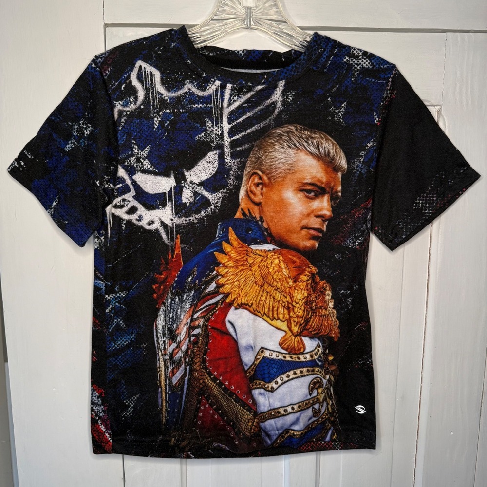 Cody Rhodes Youth Kids Size Medium ProSphere Black White Print Crowd T-Shirt